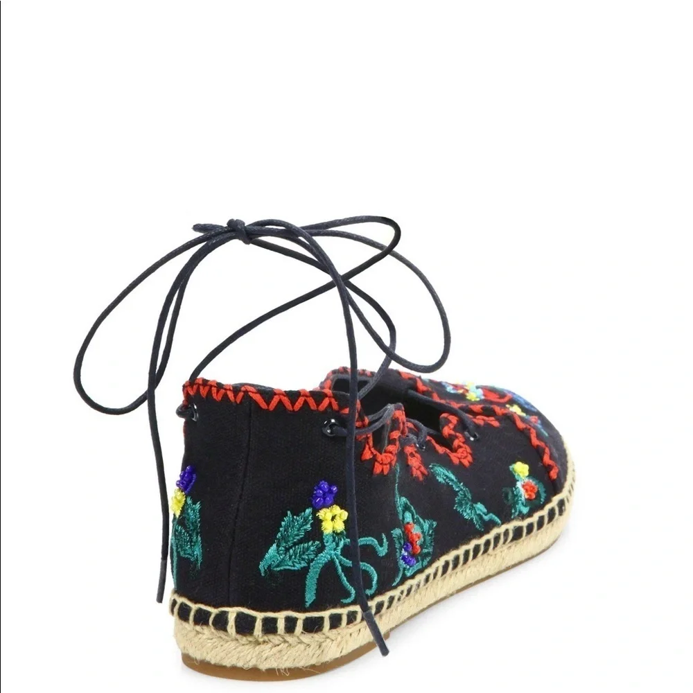 New Tory Burch Sonoma Lace up Embroidered Gillie Espadrille size 7 - Picture 10 of 10